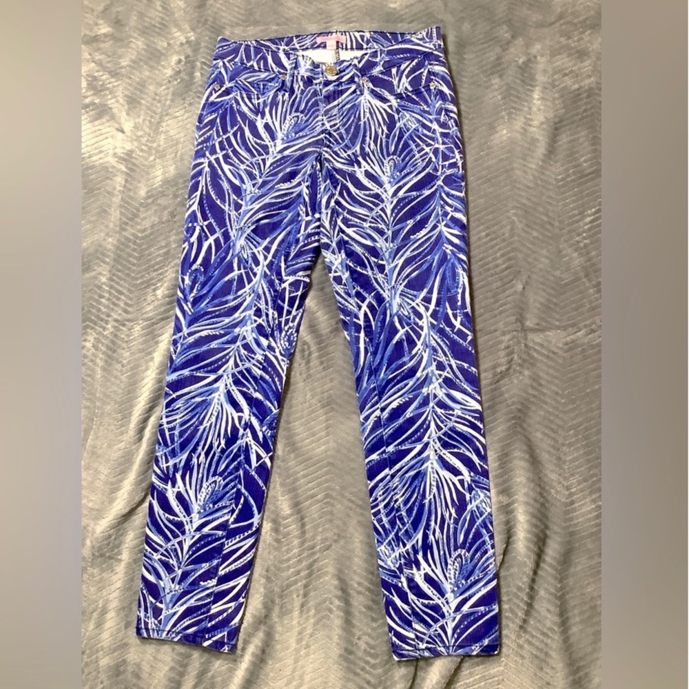 Lilly Pulitzer South Ocean Skinny‎ Crop Jeans Blue  2